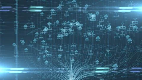 Internet of things IOT safe and secure network connection wireless cloud  Illustrazione stock