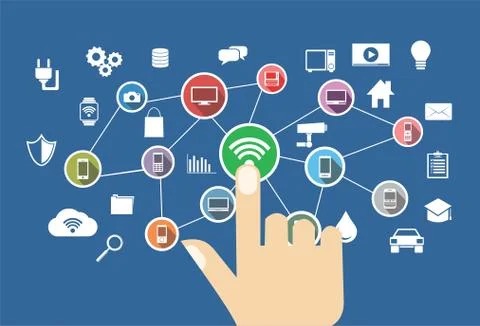 Internet of things. IoT. Smart home. Wireless controller concept Stock Illustration
