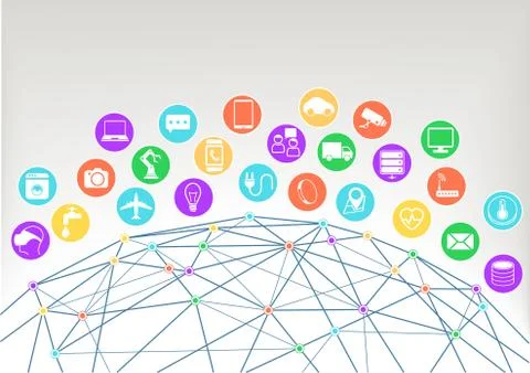 Internet of things (Iot) vector illustration background Stock Illustration
