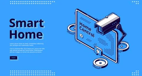 Internet of things isometric web banner, iot. Stock Illustration