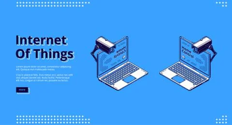 Internet of things isometric web banner, iot. Stock Illustration