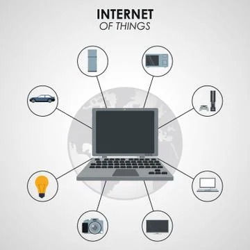 Internet things laptop creativity information system technology device イラスト素材