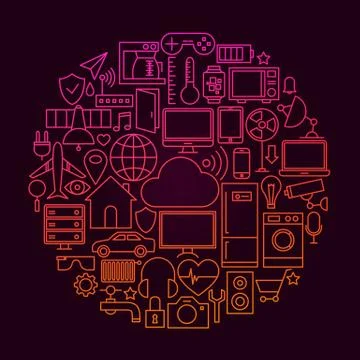 Internet of Things Line Icon Concept Stock Illustration