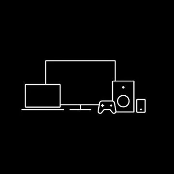 Internet of things, multimedia devices vector icons Illustrazione stock