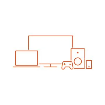 Internet of things, multimedia entertainment devices vector icons Stock Illustration