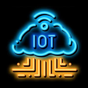 Internet of Things neon glow icon illustration Stock Illustration