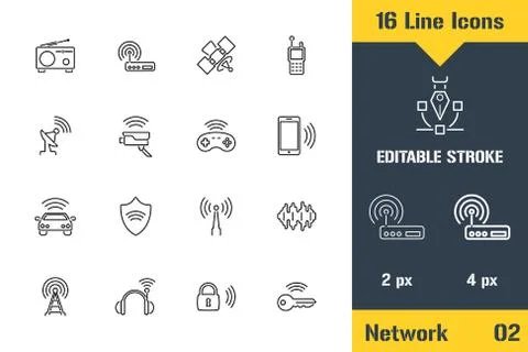 Internet of things, Network, Iot. Thin line icon - Outline flat vector illust Stock Illustration
