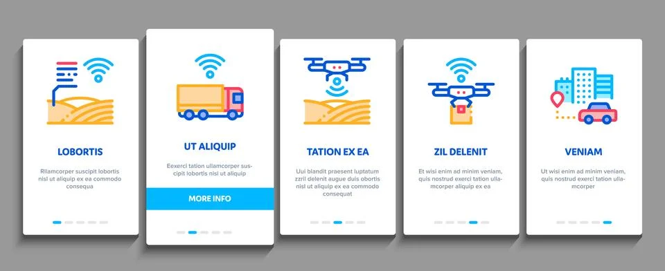 Internet Of Things Onboarding Elements Icons Set Vector Stock Illustration