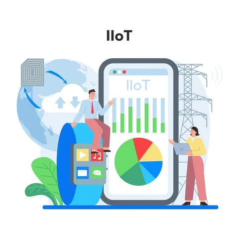 Internet of things online service or platform. Idea of smart wireless Stock Illustration