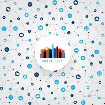 Internet of Things or Cloud Computing Design Concept Stock Illustration