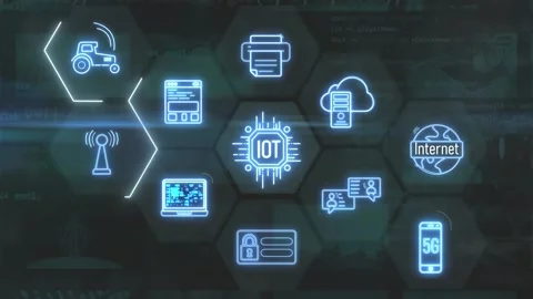 Internet of things shortcut with wireless modern technology devices. Stock-Footage 267034222