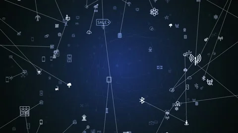 Internet of things slow motion a lot of connections between things Stock Footage 68378841