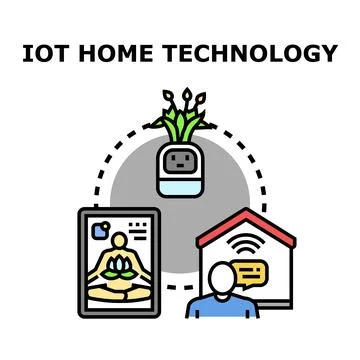 Internet of things smart home technology concept 스톡 일러스트