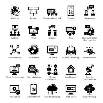 Internet Of Things Solid Icons Pack Stock Illustration