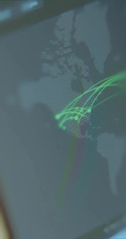 Internet of things sources on digital map Stock Footage 321751469