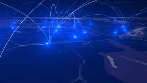 Internet of things technology city and 5g network signal transmission connec Stock Footage 276485609