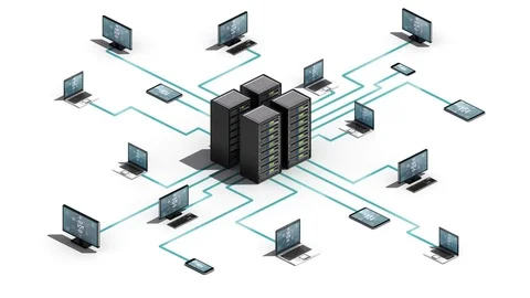 Internet of things technology connect server system. IoT, 3D dimension view. Stock Footage 76816143