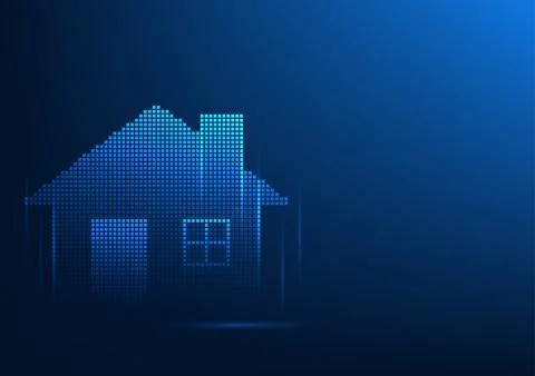 Internet of Things technology A house connected to IOT through an internet .. 스톡 일러스트