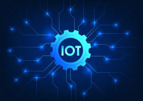 Internet of things technology that uses a wireless signal to connect to tec.. 스톡 일러스트