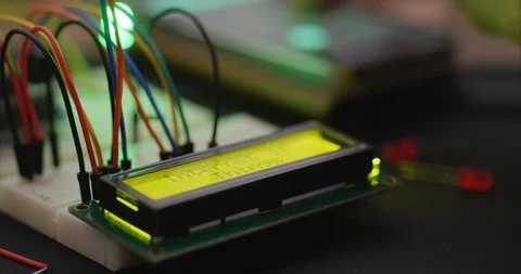 Internet of things text on LCD display of a prototype Stock Footage 101833916