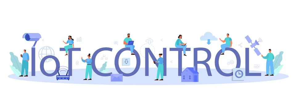 Internet of things typographic header. Idea of cloud, technology Illustrazione stock