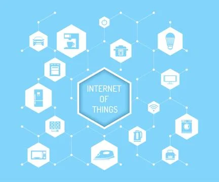 Internet of Things vector concept illustration in flat design Stock Illustration
