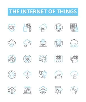 The Internet of Things vector line icons set. IoT, Smart, Connected, Automation Stock Illustration