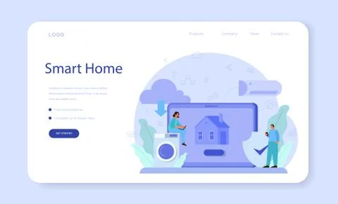 Internet of things web banner or landing page. Idea of cloud, technology Stock Illustration