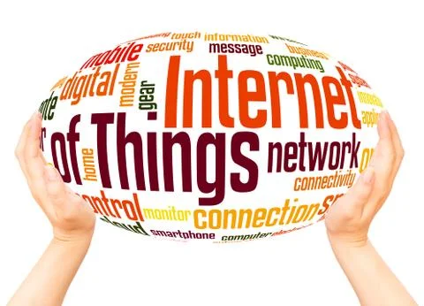 Internet of Things word hand sphere cloud concept Stock Photos