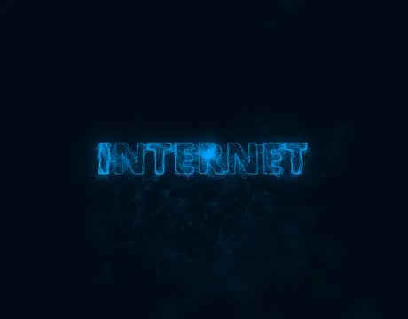 Internet title with plexus effect. Connected lines with dots. Lines title plexus イラスト素材