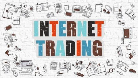 Internet Trading Concept. Multicolor on White Brickwall Stock Illustration