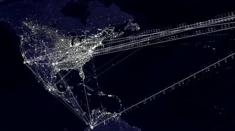 Internet trafic north america Video stock 18188205