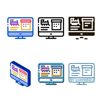Internet train timetable icon vector outline simplified 스톡 일러스트