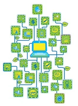 Internet Universal Networking link Green Ecology concept Stock Illustration