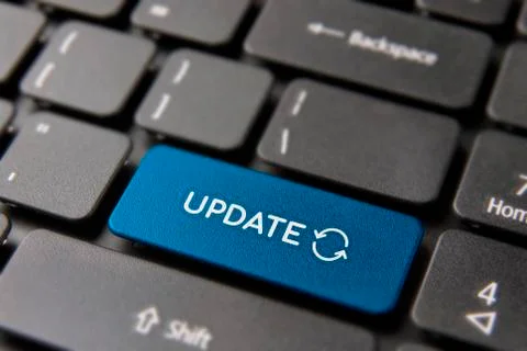 Internet update button on computer keyboard Stock Photos