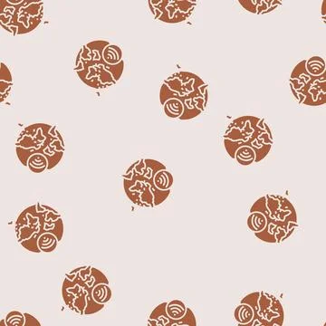 Internet usage density map glyph seamless pattern Illustrazione stock
