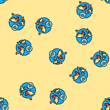 Internet usage density map vector seamless pattern イラスト素材