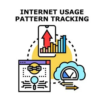 Internet usage pattern tracking and data analysis イラスト素材