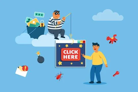 Internet User Get Phishing Bait Stock Illustration
