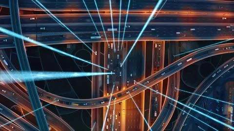Internet Of Vehicles Autonomous Driving Systems Connected Cars Communicating Via Stock Photos