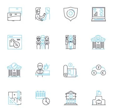 Internet venture linear icons set. Disruptive, Innovative, E-commerce, Digital Stock Illustration