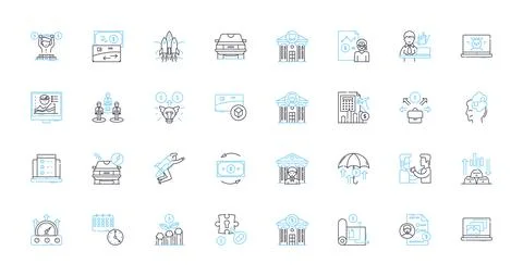 Internet venture linear icons set. Disruptive, Innovative, E-commerce, Digital Stock Illustration