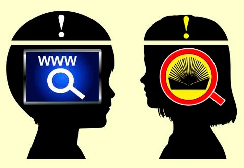 Internet versus Books Stock-Illustration