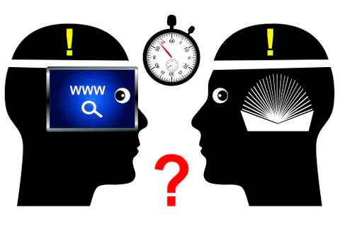 Internet versus Books Stock Illustration