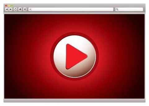 Internet video red browser red background to internet video web browser wi... Stock Photos