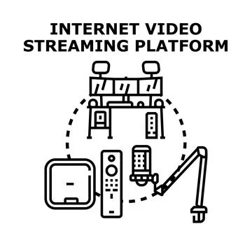 Internet video streaming platform setup concept Stock Illustration