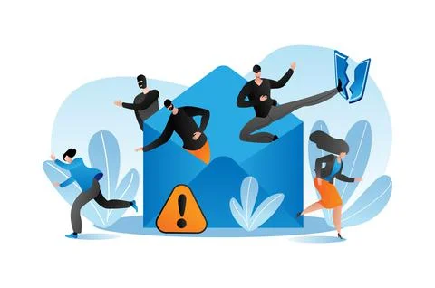 Internet virus technology concept, vector illustration. Flat security protection Stock Illustration
