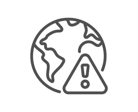 Internet warning line icon. Attention triangle sign. Vector Illustrazione stock