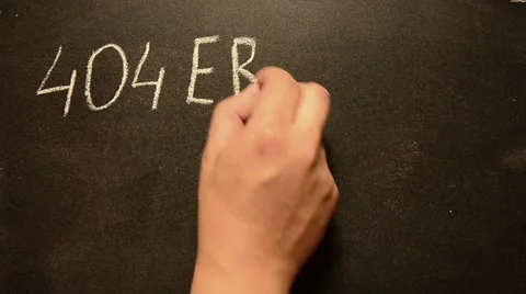 Internet warning message, 404 error, handwritten with white chalk on blackboard Stock Footage 41894210