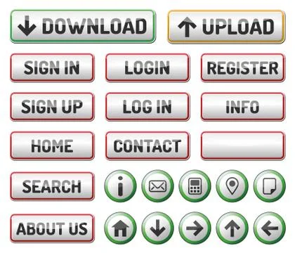 Internet web 2 icon button set Stock Illustration